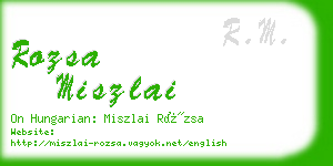 rozsa miszlai business card